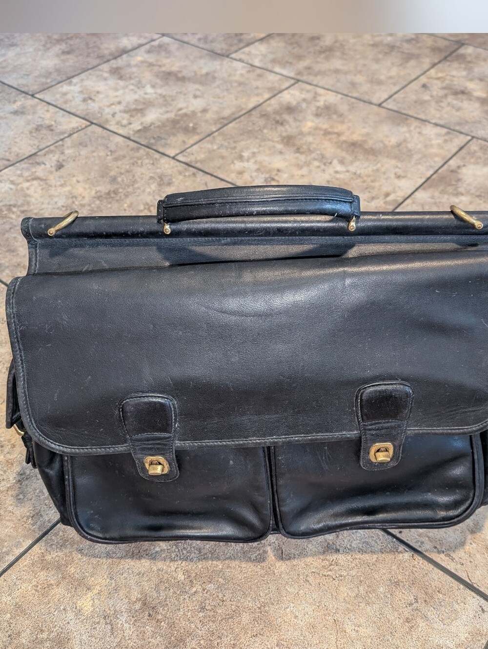 Vintage Coach 0594 Travel Collection Leather Field Bag/Briefcase